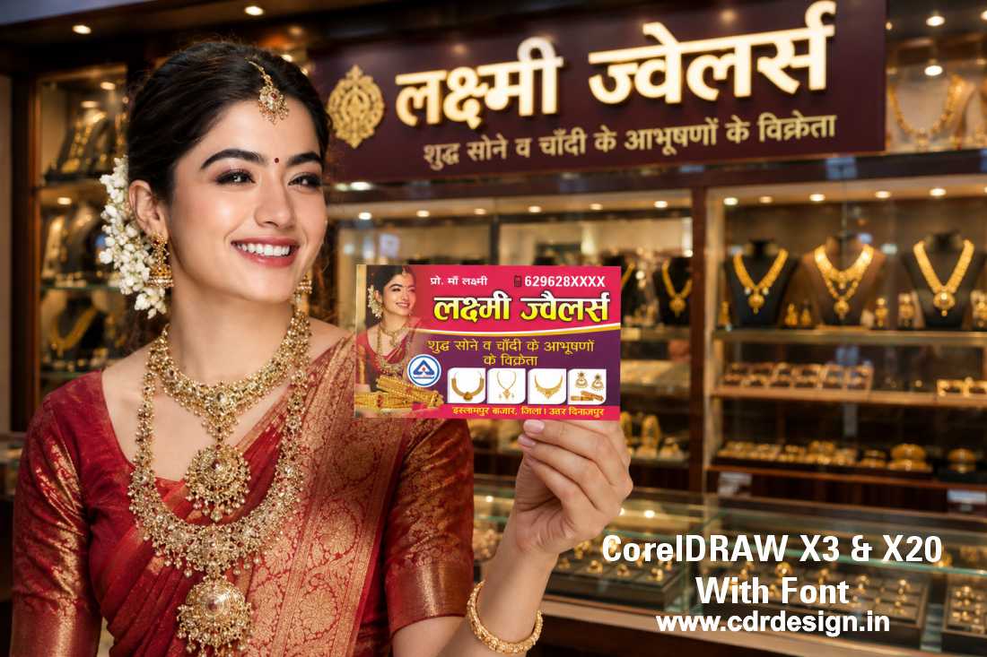 Laxmi Jewellers Visiting Card & Banner CDR File