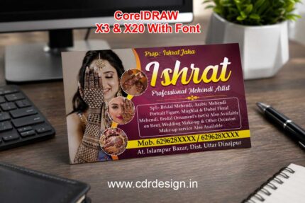 Professional Mehendi Artist Visiting Card CDR File