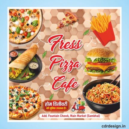 Pizza cafe flex design cdr file