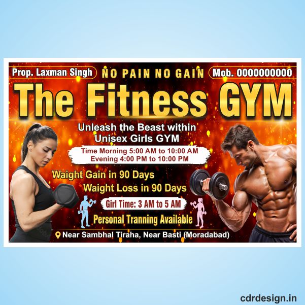 GYM Banner Design CDR File