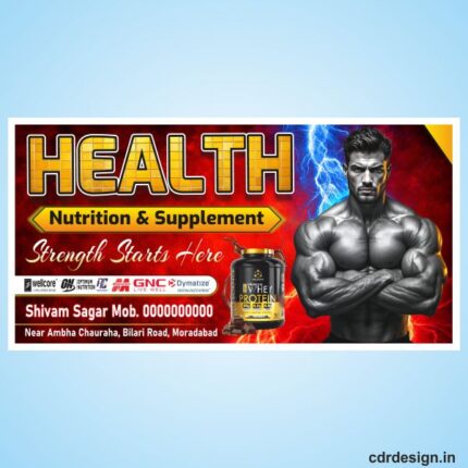 GYM supplements banner design cdr file