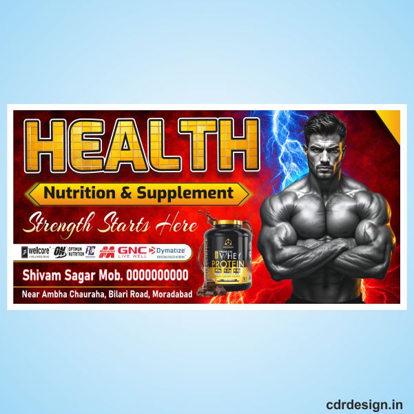 GYM supplements banner design cdr file
