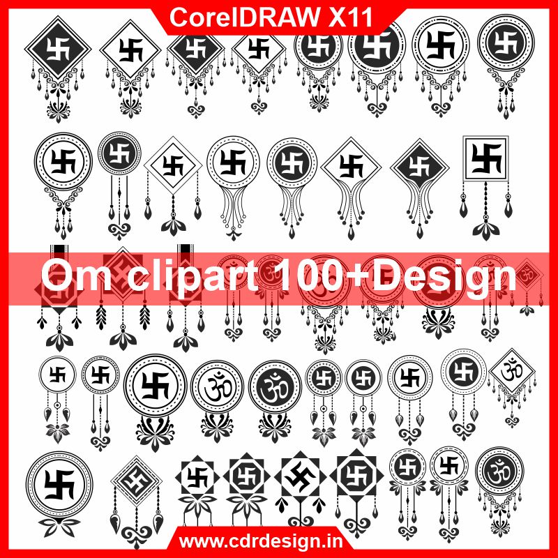 Om clipart 100 + Design CDR File