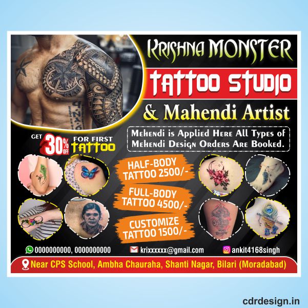 Tattoo studio flex design cdr file