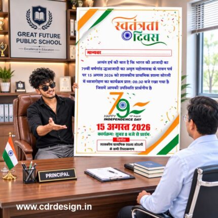 15 August Invitation Card 2026 CDR File