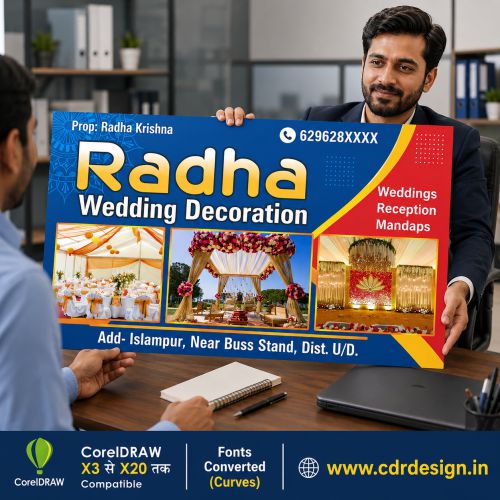 Radha Wedding Decoration Visiting Card CDR File Radha Wedding Decoration Visiting Card CDR File