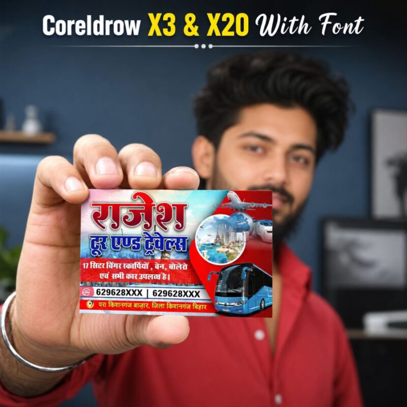 Tour And Travels Visiting Card CDR File
