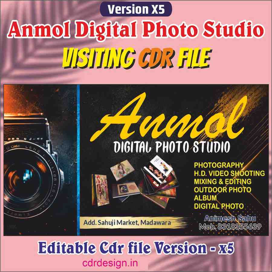 c (44) Akshansh Digital Studio Visiting Card CDR File