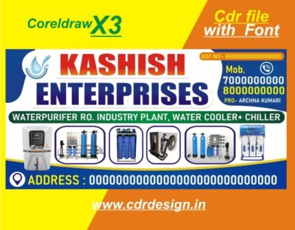 New RO Water Setup Shop flex banner poster design cdr file with font