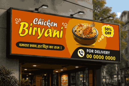 Chicken Biryani Shop Flex Banner Design | CorelDRAW CDR Editable