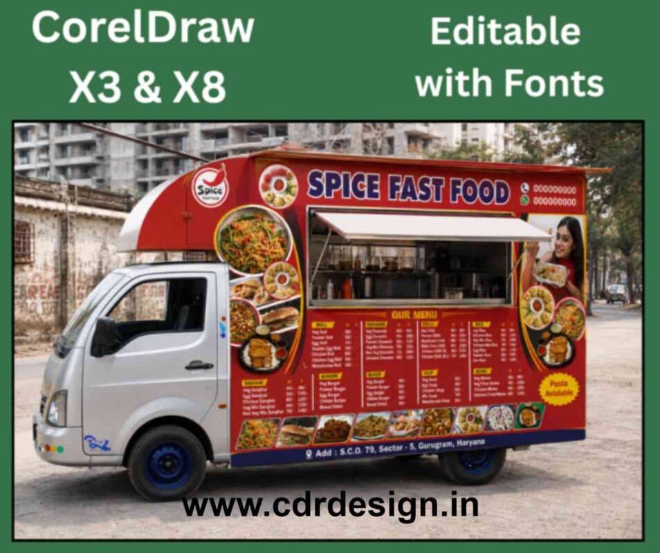 Fast Food Truck Flex Banner Design | CorelDRAW CDR Editable