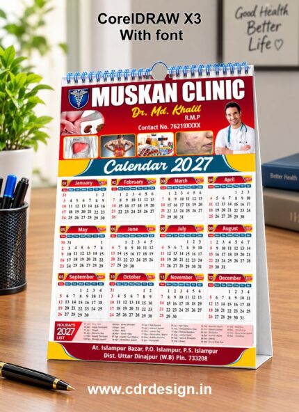 Calendar 2027 Design CDR File