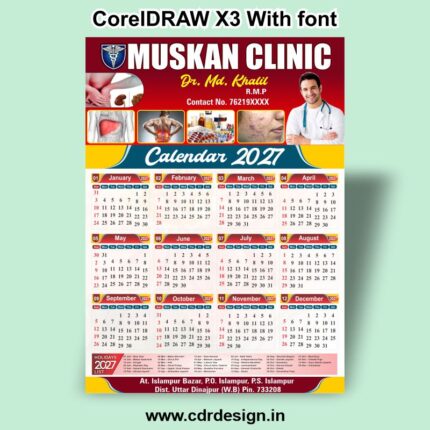 Calendar 2027 Design CDR File