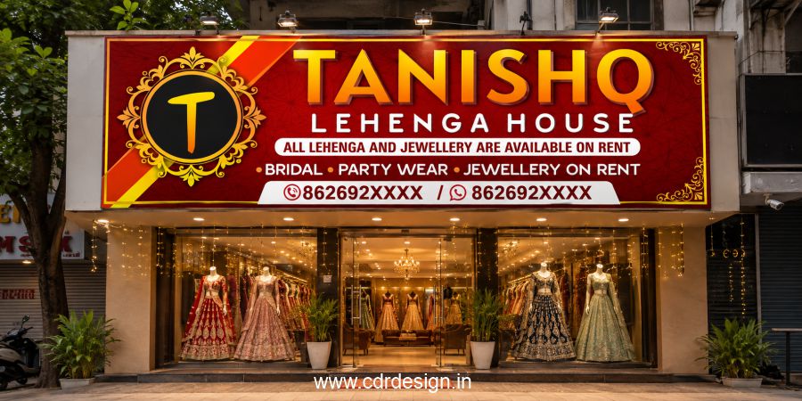 Tanishq Lehenga House Banner CDR File