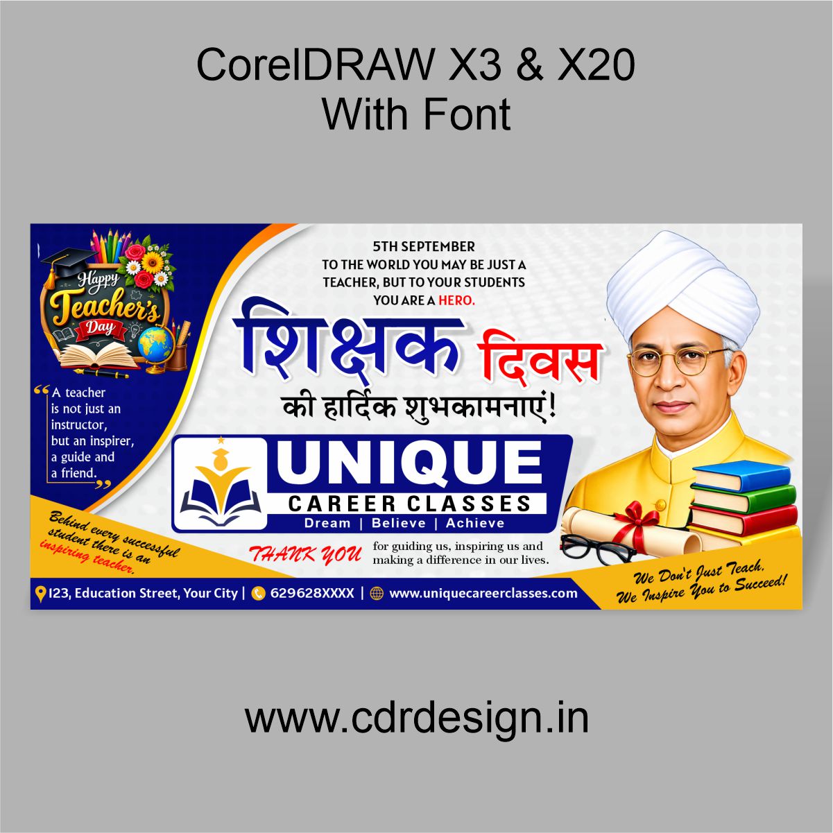 Teachers Day Banner Design CDR File