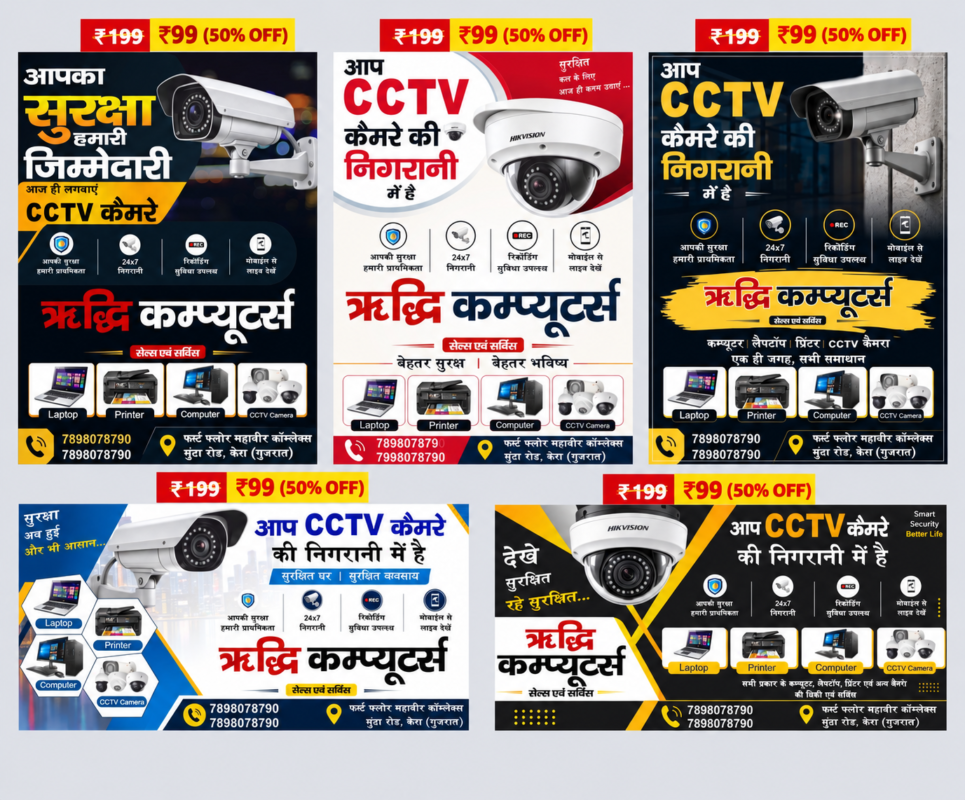 CCTV Camera Security Poster Design Template