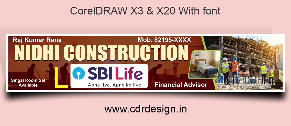 Construction Bannner Design CDR File Construction Banner Design CDR File